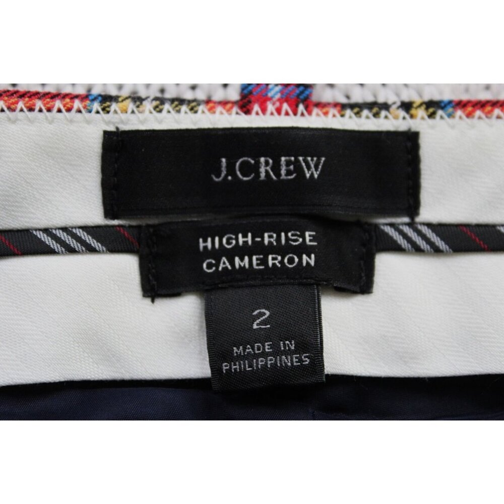 J. CREW High Rise Cameron Stewart Tartan Christmas Slim Wool Blend Pants, Size 2 - Picture 7 of 9